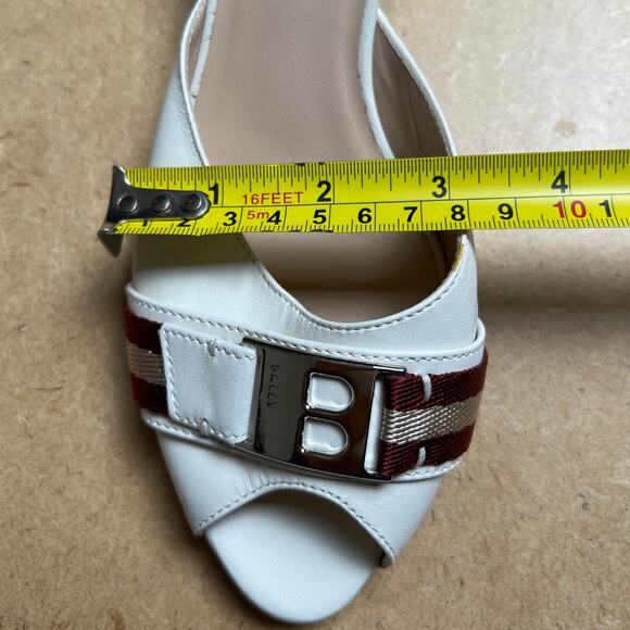 Bally Of Switzerland White Heel Sandals Women Size 7.5 - Picture 7 of 7